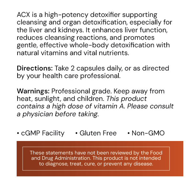 ACX Vitamin Detox label information