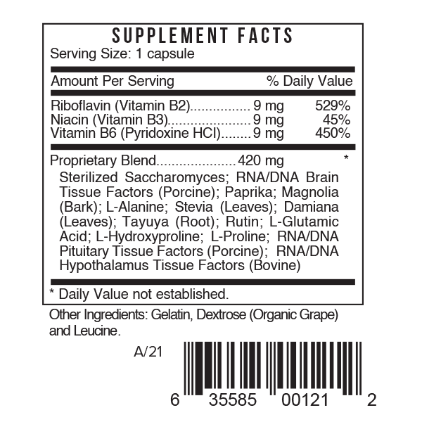 B Brain Supplement Facts