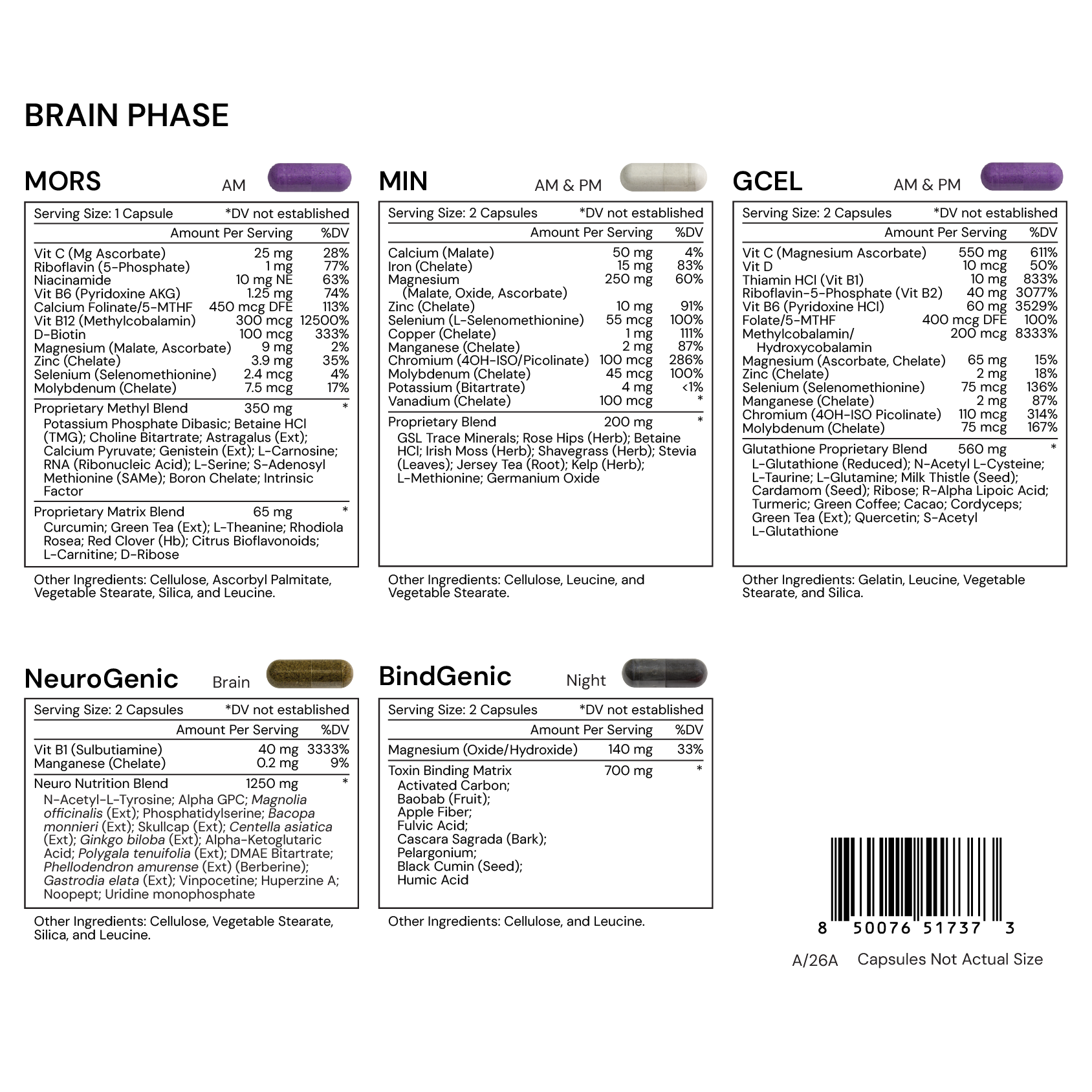 BRAIN PHASE Supplement Facts
