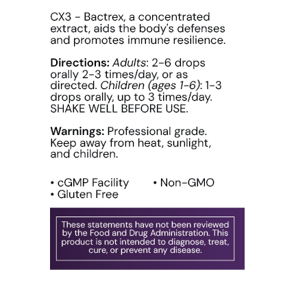 CX3 Bactrex by Systemic Formulas — label information
