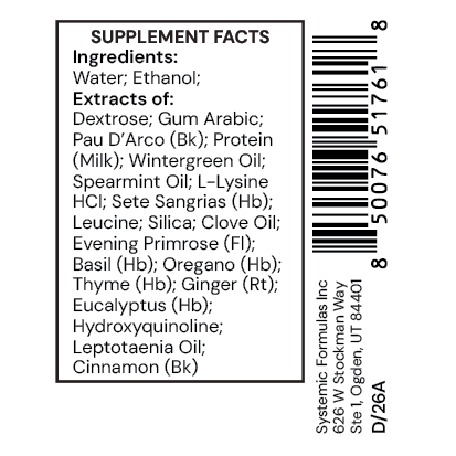 CX4 FungDX by Systemic Formulas — Supplement Facts
