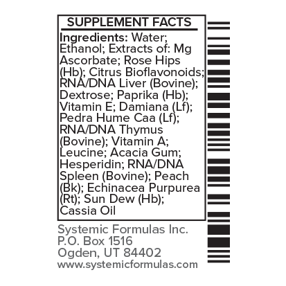 CXACX Vitamin Detox by Systemic Formulas — Supplement Facts