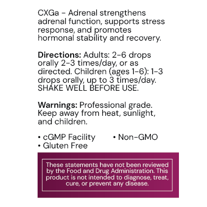 CXGa-Adrenal by Systemic Formulas — label information