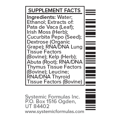CXGf-Thyroid by Systemic Formulas — Supplement Facts