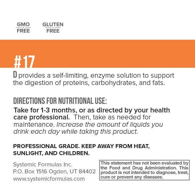 D - Digest by Systemic Formulas — label information