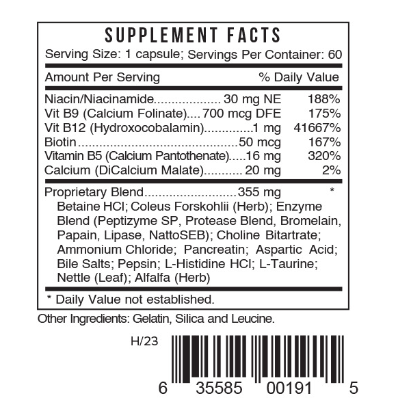DB12 by Systemic Formulas — Supplement Facts