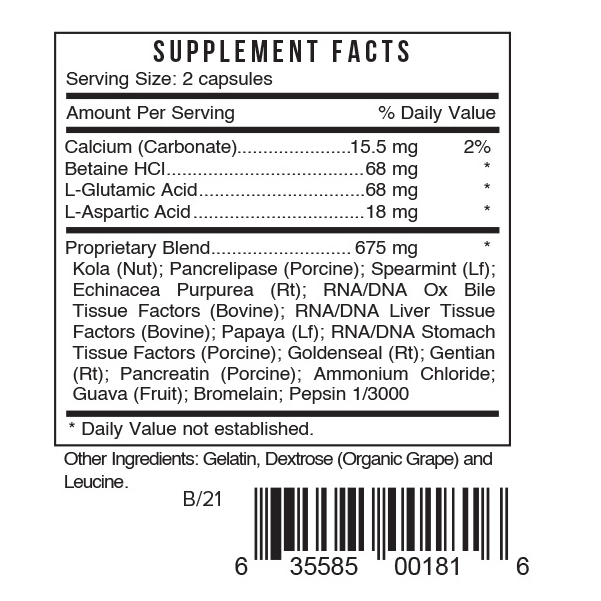 Ds - Digest S by Systemic Formulas — Supplement Facts