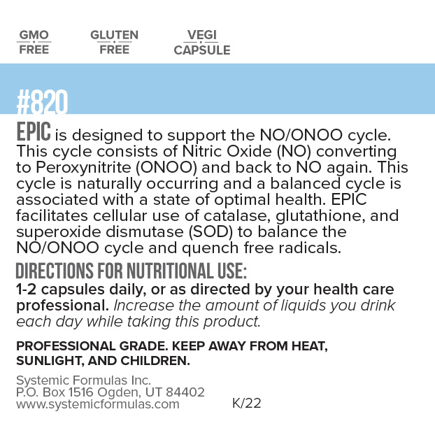Epic by Systemic Formulas — label information