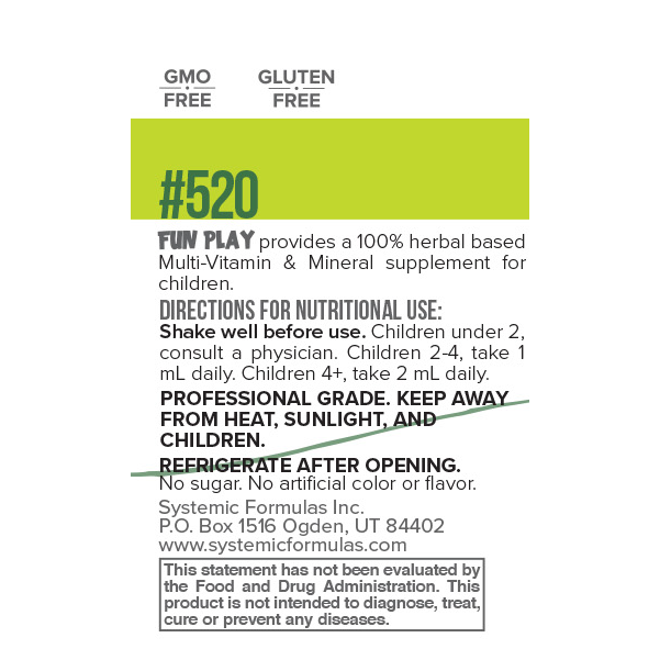 Fun Play by Systemic Formulas — label information