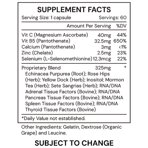 Ga Adrenal by Systemic Formulas — Supplement Facts
