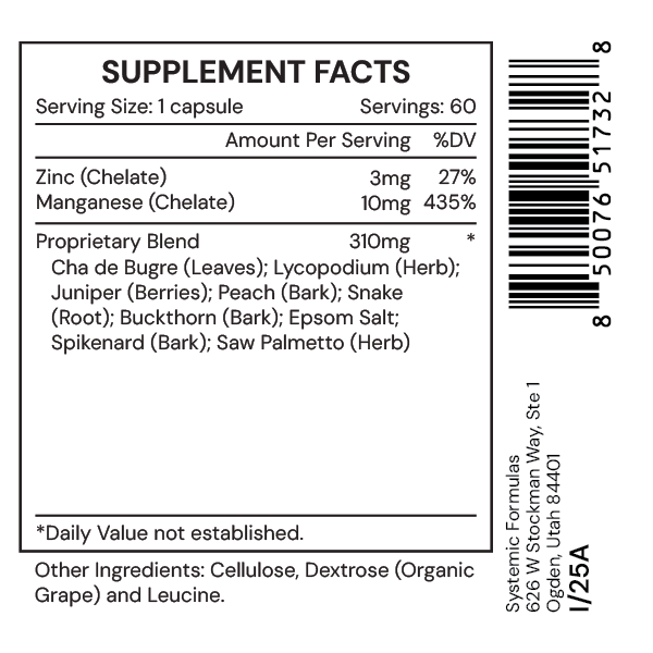 KDIR Fluidren by Systemic Formulas — Supplement Facts