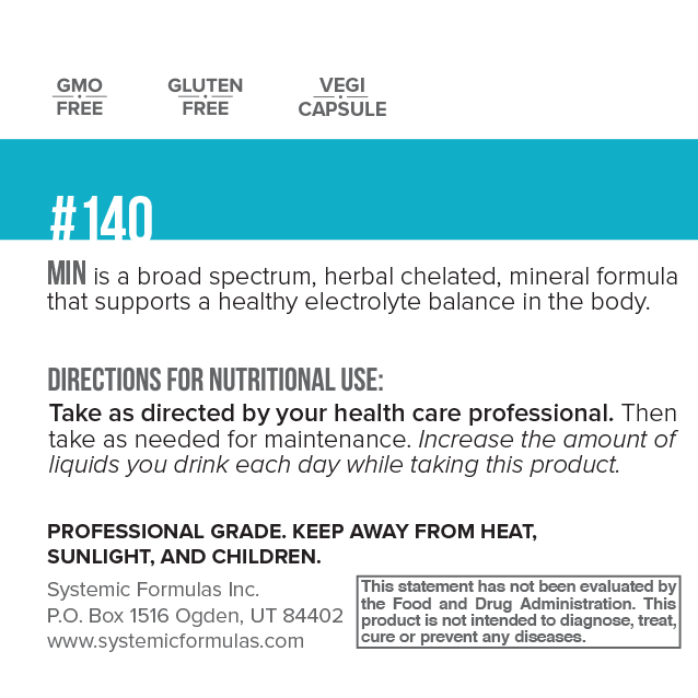 MIN by Systemic Formulas — label information