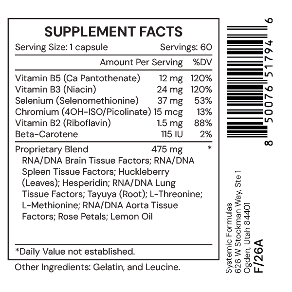 N - Nerve by Systemic Formulas — Supplement Facts