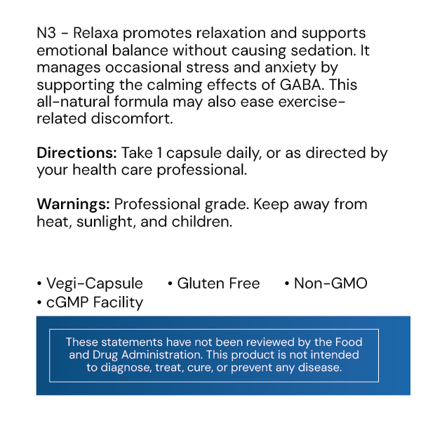 N3 Relaxa by Systemic Formulas — label information
