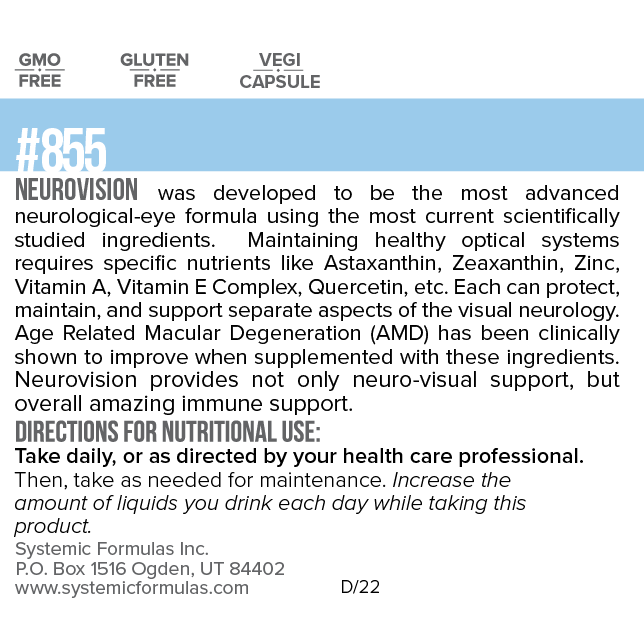 Neurovision by Systemic Formulas — label information