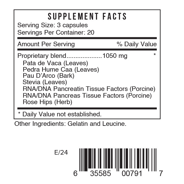 Ps Pancreas S Supplement Facts