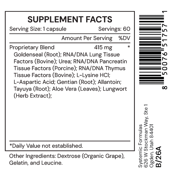 R Lung Supplement Facts