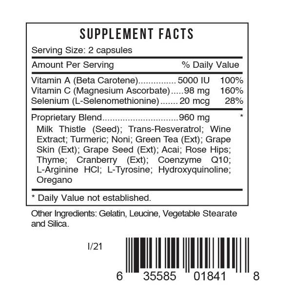 ROX Super Antioxidant Supplement Facts