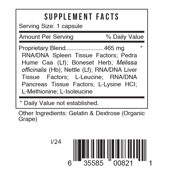 S Spleen Supplement Facts
