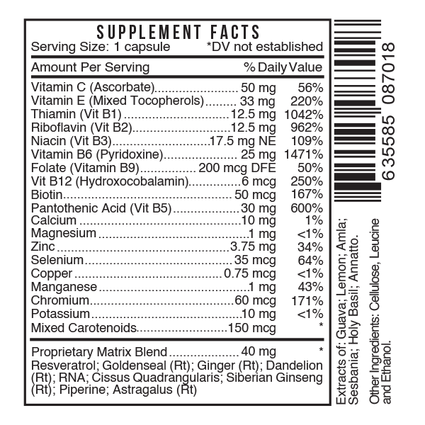 SpectraOne Supplement Facts