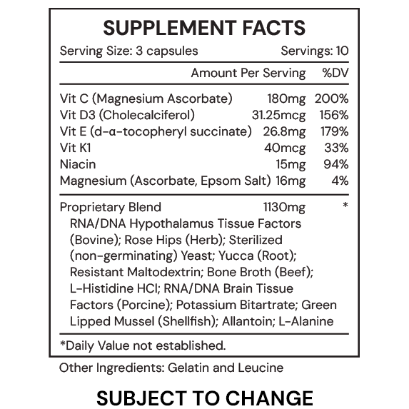 5 Stabilizer Supplement Facts