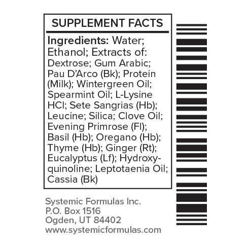 T4 FungDX Tincture Supplement Facts