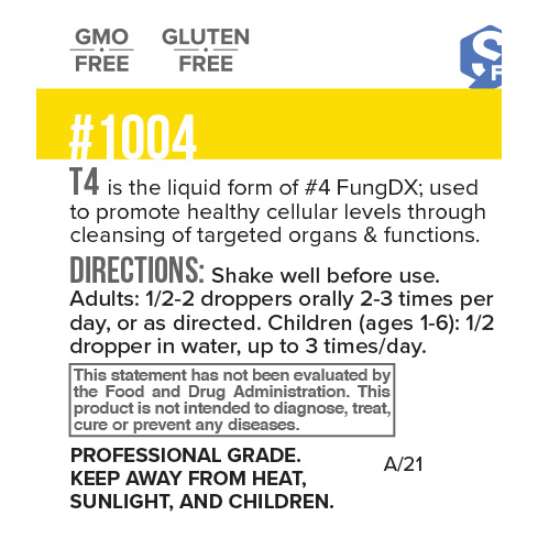 T4 FungDX Tincture label information