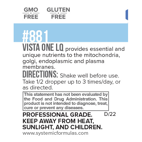 VistaOne LQ label information