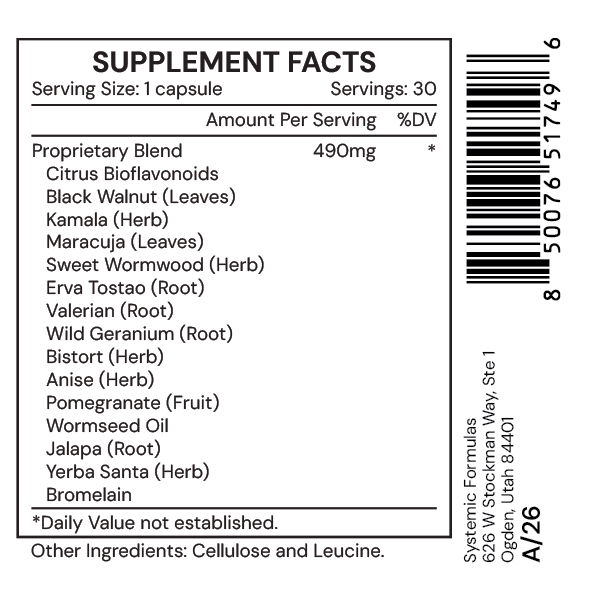 VRM3 Micro Supplement Facts