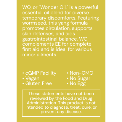 WO China Healing Oil label information